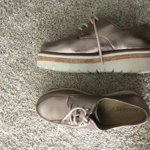 Bussola Lace Up Metallic copper/Gold Platform shoe size 36